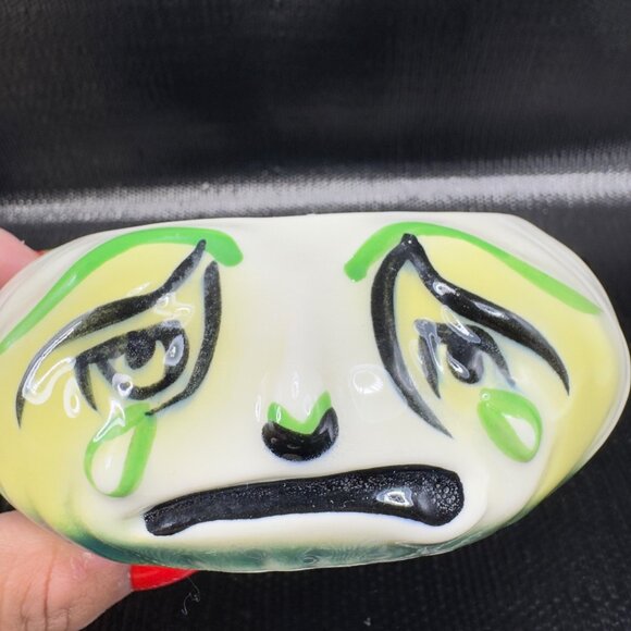 Anthropomorphic Onion Keeper Dish Bowl Lidded Crying Face Ceramic Container VTG - Picture 5 of 14